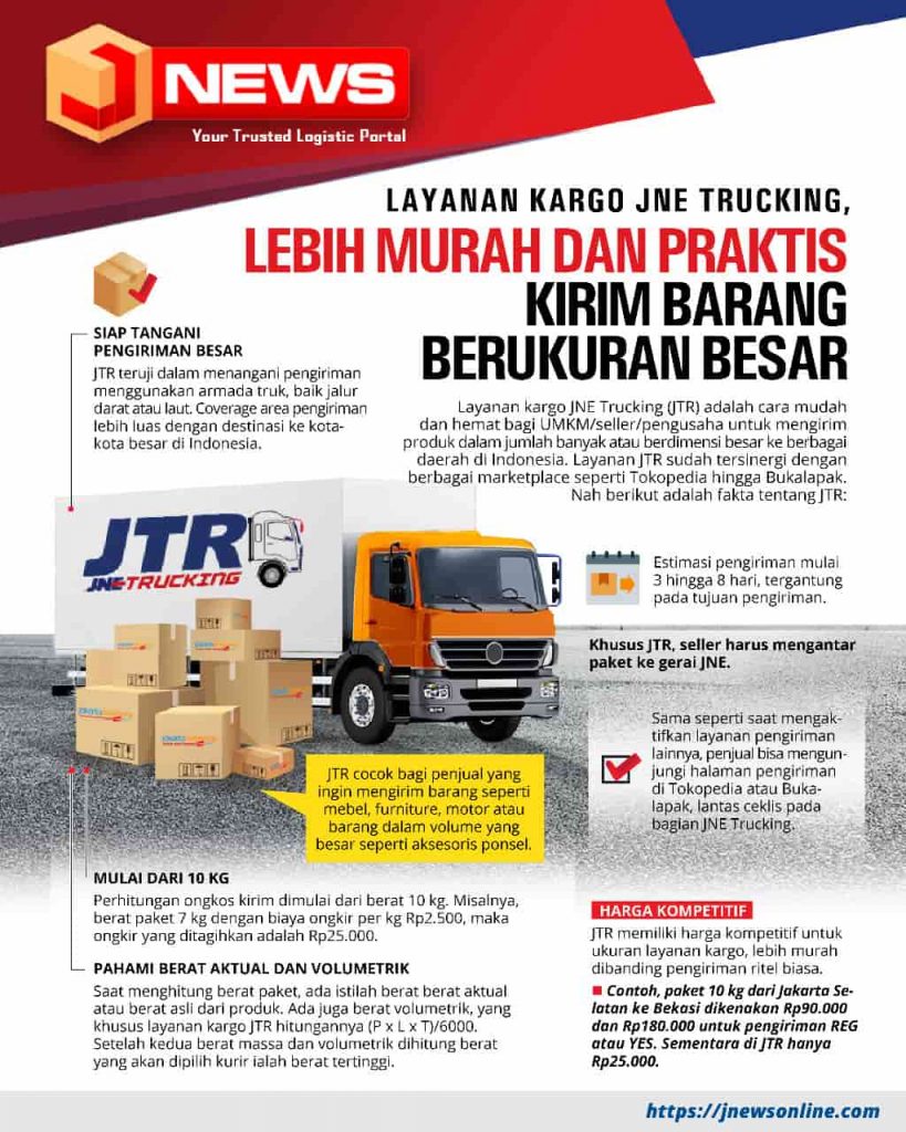 JNE Trucking Permudah Kirim Barang Berukuran Besar