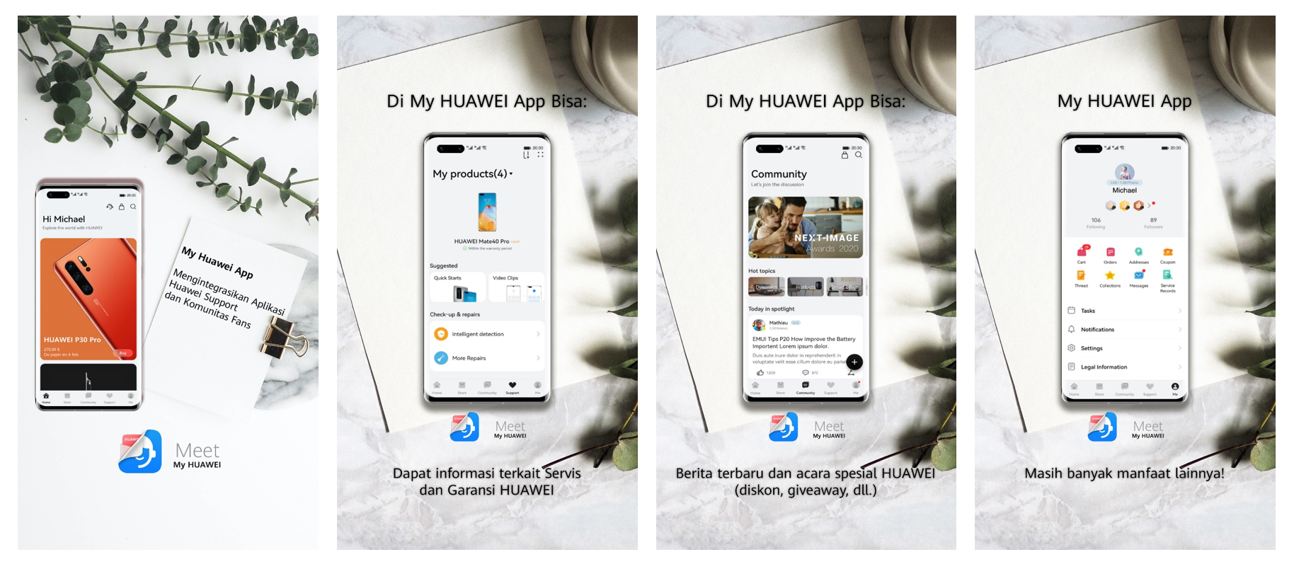 y Huawei merupakan aplikasi resmi untuk memberikan saluran terbaik bagi pelanggan menemukan informasi dan layanan.