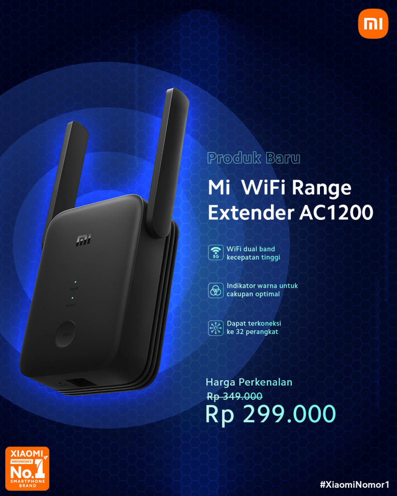 Xiaomi rilis wifi extender baru Mi WiFi Range Extender AC1200