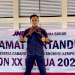 Atlit Haggies Mugara yang bertanding mewakili kontingen Jawa Barat untuk cabang olah raga Shorinji Kempo meraih medali emas untuk kategori berpasangan dan perak untuk kategori beregu