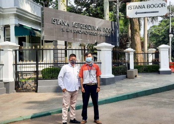 Rider Muhammad Supardan saat delivery ke Istana Presiden Bogor