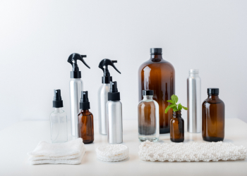 Zero waste hand sanitizer items:  refillable glass and aluminum spray bottles, re-useable hand made towels and wipes.  Vancouver, British Columbia, Canada.