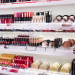 Variety of  fashionable, diverse, colorful assortment of modern cosmetics store