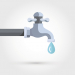 This is a vector illustration of Water tap with drop