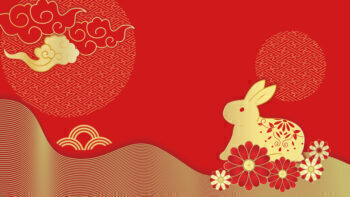 Background illustration of a Chinese New Year celebration image.