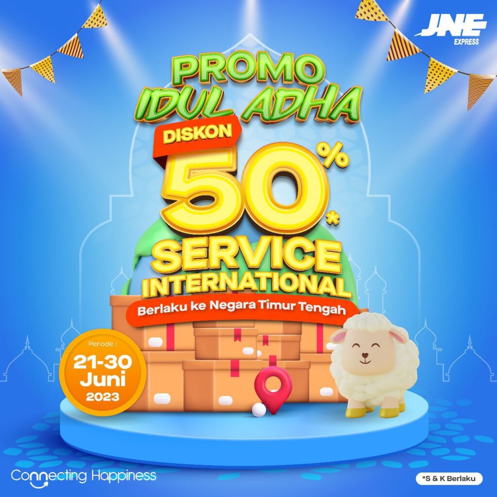 program idul adha, potongan diskon 50 % untuk kiriman internasional