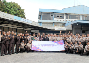 apel siaga petugas security JNE, harapkan pemilu damai