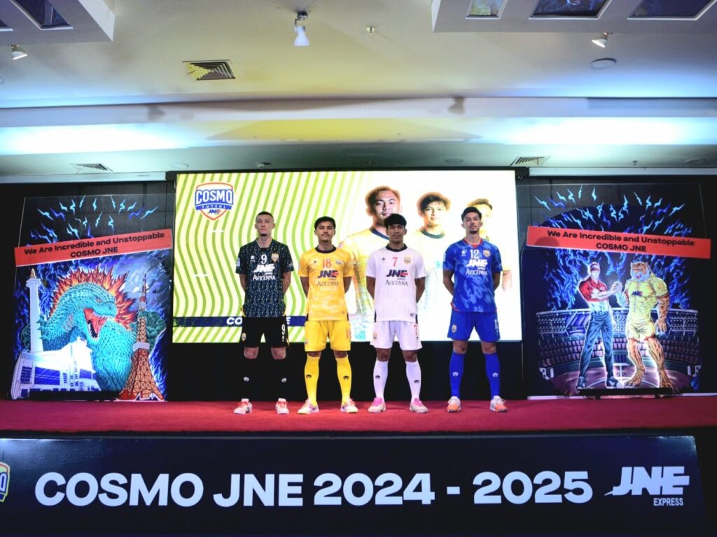 cosmo jne perkenalkan jersey tim untuk liga fusal profesional 2024-2025