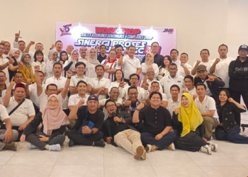 Ksatria dan Srikandi JNE dari Direktorat QAGC seusai workshop “Sinergi Proses Kerja QAGC 2026: How To Achieve, How To Control” di Yayasan Yatuna (15/1/26)