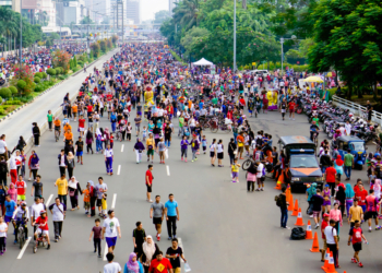 area car free day di jakarta kini ditambah. Terbaru, area Jalan Rasuna Said